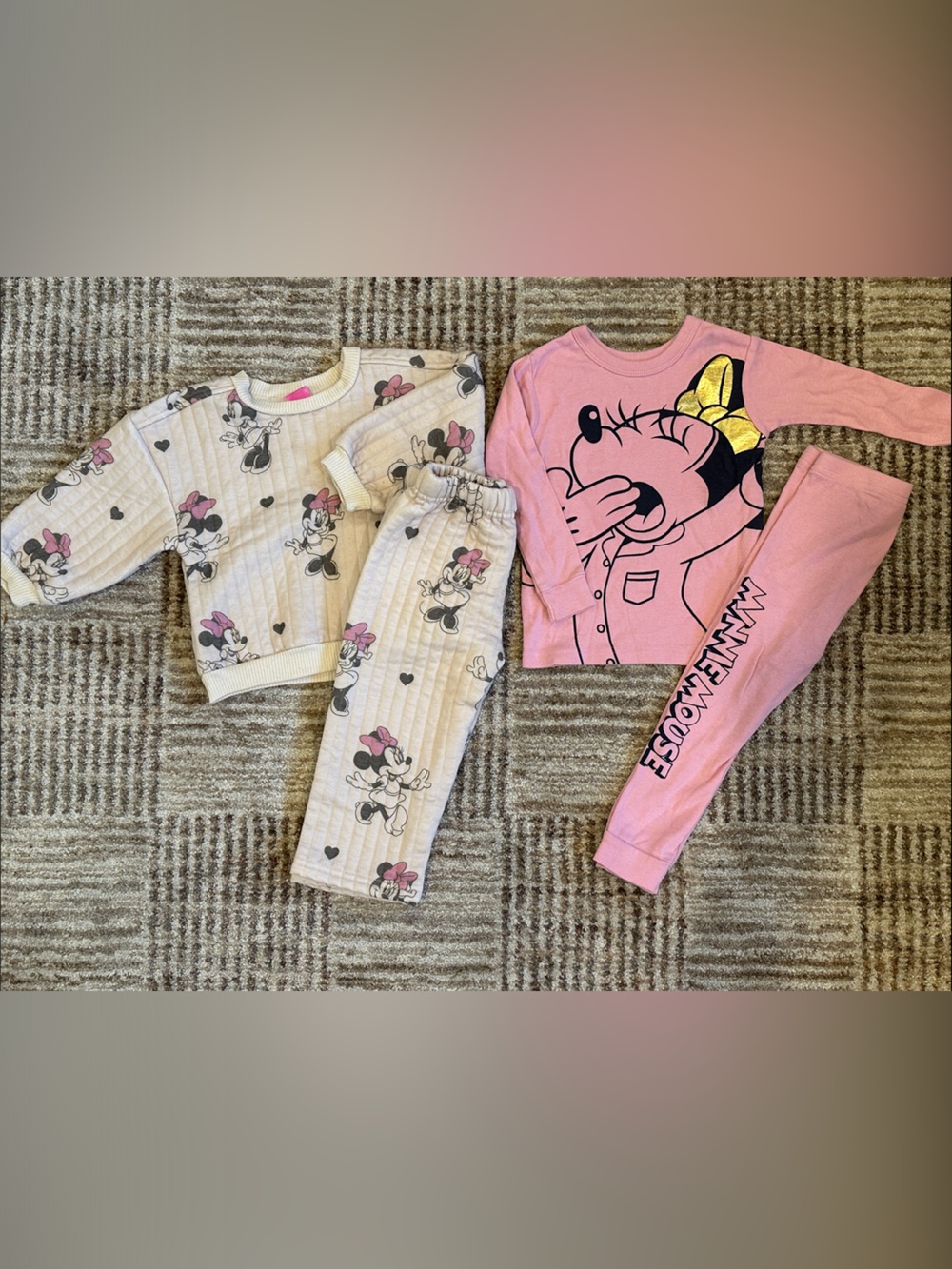 GAP Minnie Mouse Pink and Cream Kids Matching Sets